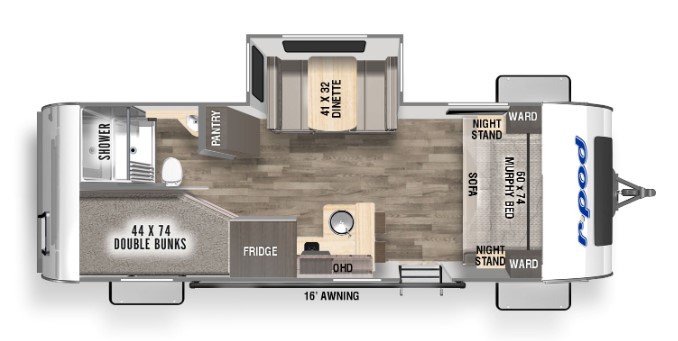 2024 FOREST RIVER R POD 203, , floor-plans-day image number 0